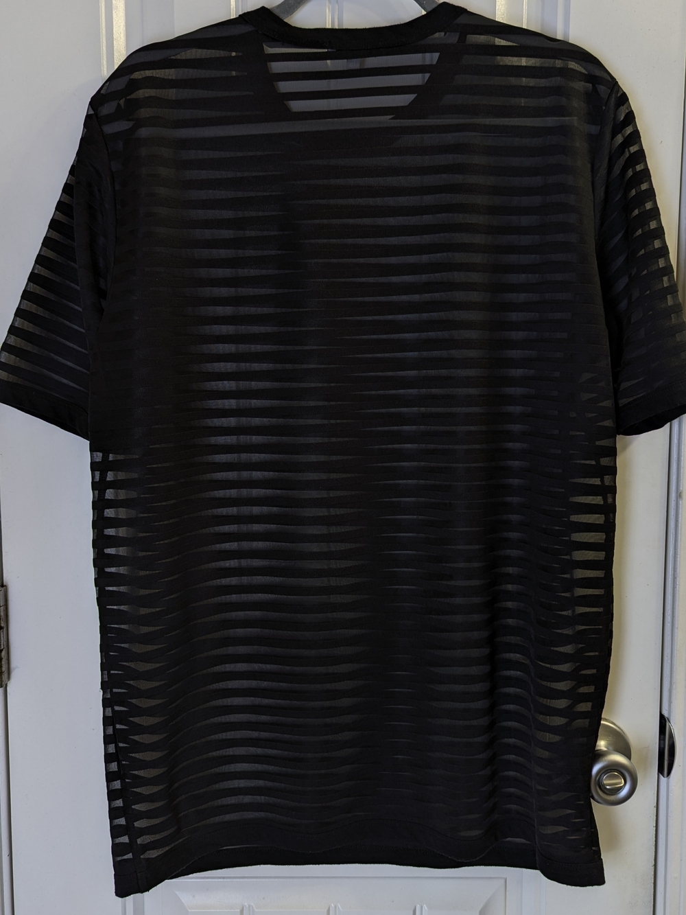 Black Sheer Striped Short-Sleeve Shirt - Fashion Nova Men - Picture 6 of 7